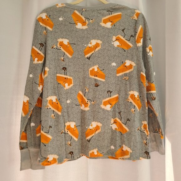 2 Piece Ladies Pajama Set Thanksgiving Pumpkin Pie Print  Size Large NWT - Picture 1 of 16